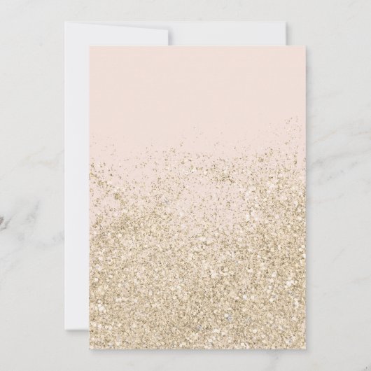 lichte gouden glitter blush red de date bruiloft save the date (Achterkant)