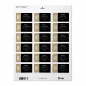 Lichte Gouden Glitter/Z&W/DIY Naam Adres Monogram Etiket (Full Sheet)