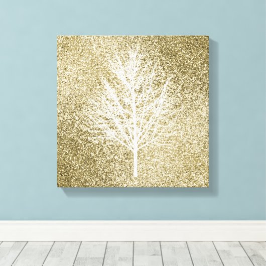 lichte gouden mousserende glans canvas afdruk (Insitu (Houten vloer))