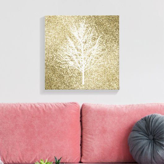 lichte gouden mousserende glans canvas afdruk (Insitu (Woonkamer))