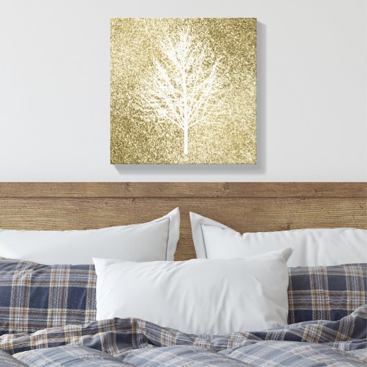 lichte gouden mousserende glans canvas afdruk (Insitu (Slaapkamer))