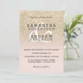 lichte goudfebrij - roze brute bruidsschat kaart (Staand voorkant)