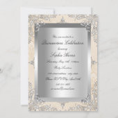 Lichte goudparelen  Glamor Quinceanera Kaart (Achterkant)