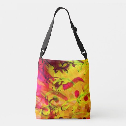 Lichte Graffiti Urban Grafische Kunst moderne abst Crossbody Tas (Achterkant)