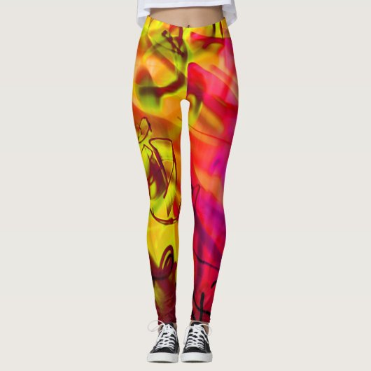 Lichte Graffiti Urban Grafische Kunst moderne abst Leggings (Voorkant)