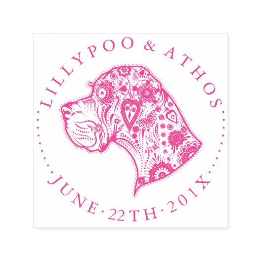 Lichte Great Dane-Postzegels Zelfinktende Stempel (Design)