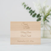 Lichte grenenhouten Save The Date Briefkaart (Staand voorkant)