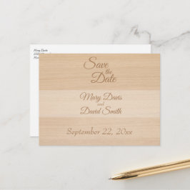 Lichte grenenhouten Save The Date Briefkaart