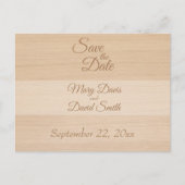 Lichte grenenhouten Save The Date Briefkaart (Voorkant)