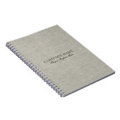 Lichte grijze linnen textuur notitieboek (Rechterzijde)
