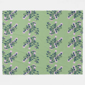 Lichte groene bloemige takjes fleece deken (Voorkant (Horizontaal))