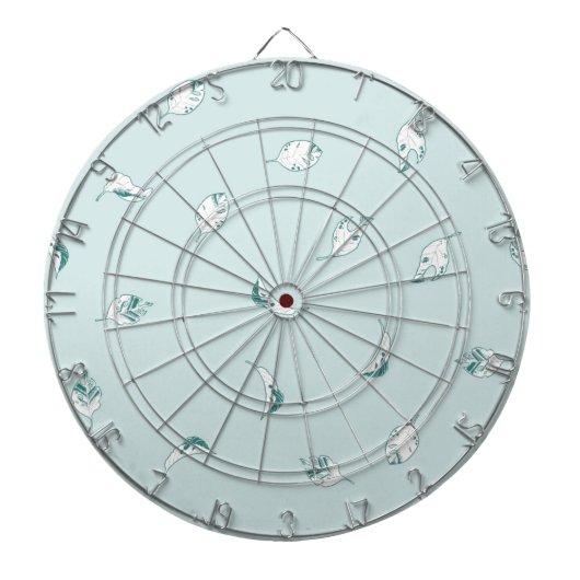 Lichte groene en witte bladeren dartbord (Voorkant)