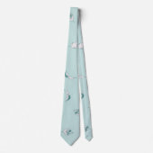 Lichte groene en witte bladeren stropdas (Voorkant)