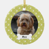 Lichte groene harten poten aangepaste huisdier pup keramisch ornament (Voorkant)