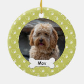 Lichte groene harten poten aangepaste huisdier pup keramisch ornament (Achterkant)