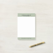 Lichte groene linnen stof textuur post-it® notes (Op bureau)