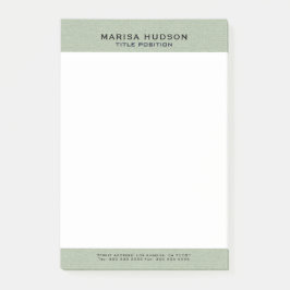 Lichte groene linnen stof textuur post-it® notes