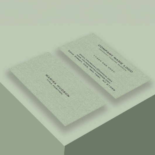 Lichte groene linnen stof textuur visitekaartje