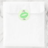 Lichte Groene Lippen Ronde Sticker (Tas)