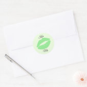 Lichte Groene Lippen Ronde Sticker (Envelop)