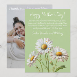 Lichte groene madeliefjes Zalig Moederdag Kaart|1  Feestdagenkaart