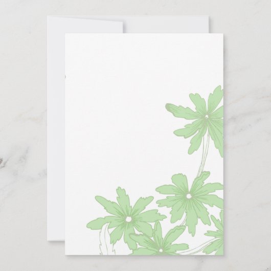 Lichte groene margrieten post-bruiloft brunch kaart (Achterkant)