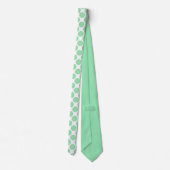 Lichte groene polka stippen op witte maatwerk das (Achterkant)