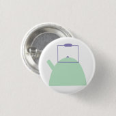 Lichte groene theeketel ronde button 3,2 cm (Voorkant /achterkant)