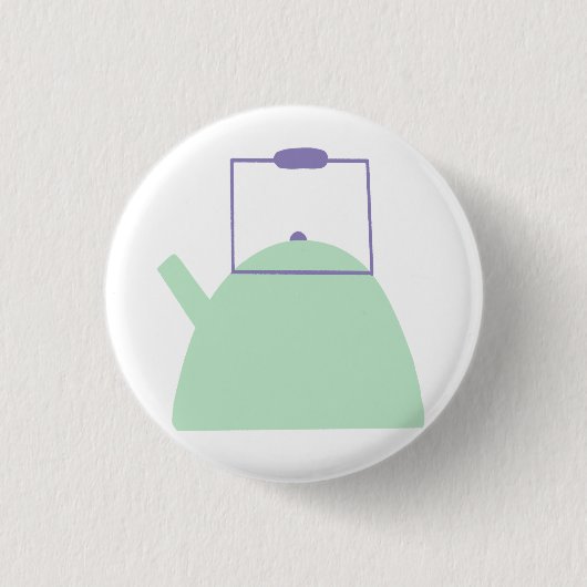 Lichte groene theeketel ronde button 3,2 cm (Voorkant)