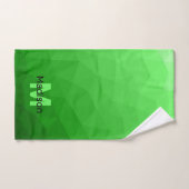 Lichte groene verloop geometrie mesh patroon Monog Bad Handdoek (Handdoek)
