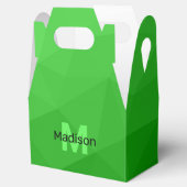 Lichte groene verloop geometrie mesh patroon Monog Bedankdoosjes (Geopend)