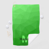 Lichte groene verloop geometrie mesh patroon Monog Golfhanddoek (Insitu)
