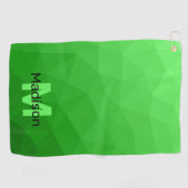 Lichte groene verloop geometrie mesh patroon Monog Golfhanddoek (Horizontaal)