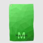Lichte groene verloop geometrie mesh patroon Monog Golfhanddoek (Voorkant)