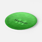 Lichte groene verloop geometrie mesh patroon Monog Papieren Bordje (Gekanteld)