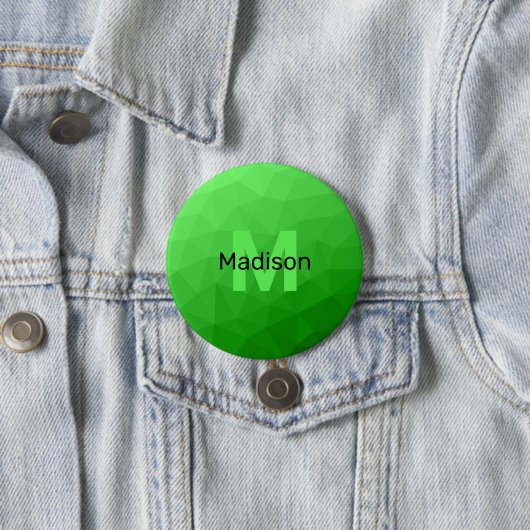 Lichte groene verloop geometrie mesh patroon Monog Ronde Button 7,6 Cm (In situ)