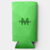 Lichte groene verloop geometrie mesh patroon Monog Seltzer Blikjeskoeler (Voorkant)
