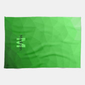 Lichte groene verloop geometrie mesh patroon Monog Theedoek (Horizontaal)