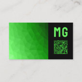 Lichte groene verloop geometrie mesh patroon Monog Visitekaartje (Achterkant)