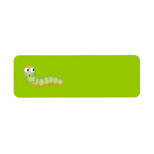 LICHTE GROENE WORM FUNNY CARTOON VERDREVEN ETIKET (Voorkant)