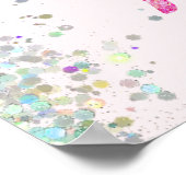 Lichte haarroze glitter dress ballerina kroon poster (Hoek)