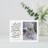 lichte, hartstochtelijke, handgeschreven briefkaar feestdagenkaart (Staand voorkant)