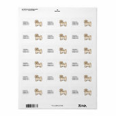 Lichte Havanese Hond Cute Cartoon Hond & Aangepast Etiket (Full Sheet)