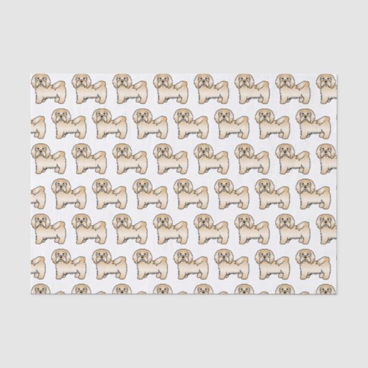 Lichte Havanese Hond Cute Cartoon Patroon Tissuepapier (Voorkant)