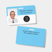 Lichte Hemelblauwe Foto ID Naambadge Badge (Voor- en achterkant)