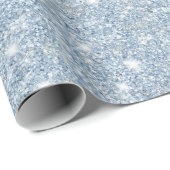 Lichte Hemelblauwe Glitter Verjaardag Cadeaupapier (Rol Hoek)