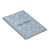 Lichte Hemelblauwe Glitter Verjaardag Notitieboek (Rechterzijde)