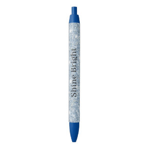Lichte Hemelblauwe Glitter Verjaardag Zwarte Inkt Pen