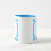 Lichte Hemelblauwe Griekse Sleutelrand Monogram Mok (Midden)