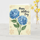 Lichte Hemelblauwe Moederdagkaart Kaart (Gele Bloem)